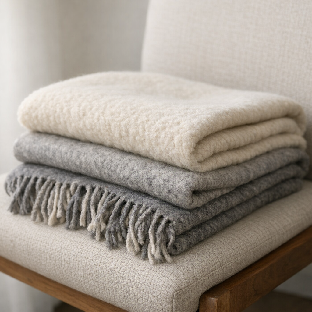 Дневной свет и плед на кресле