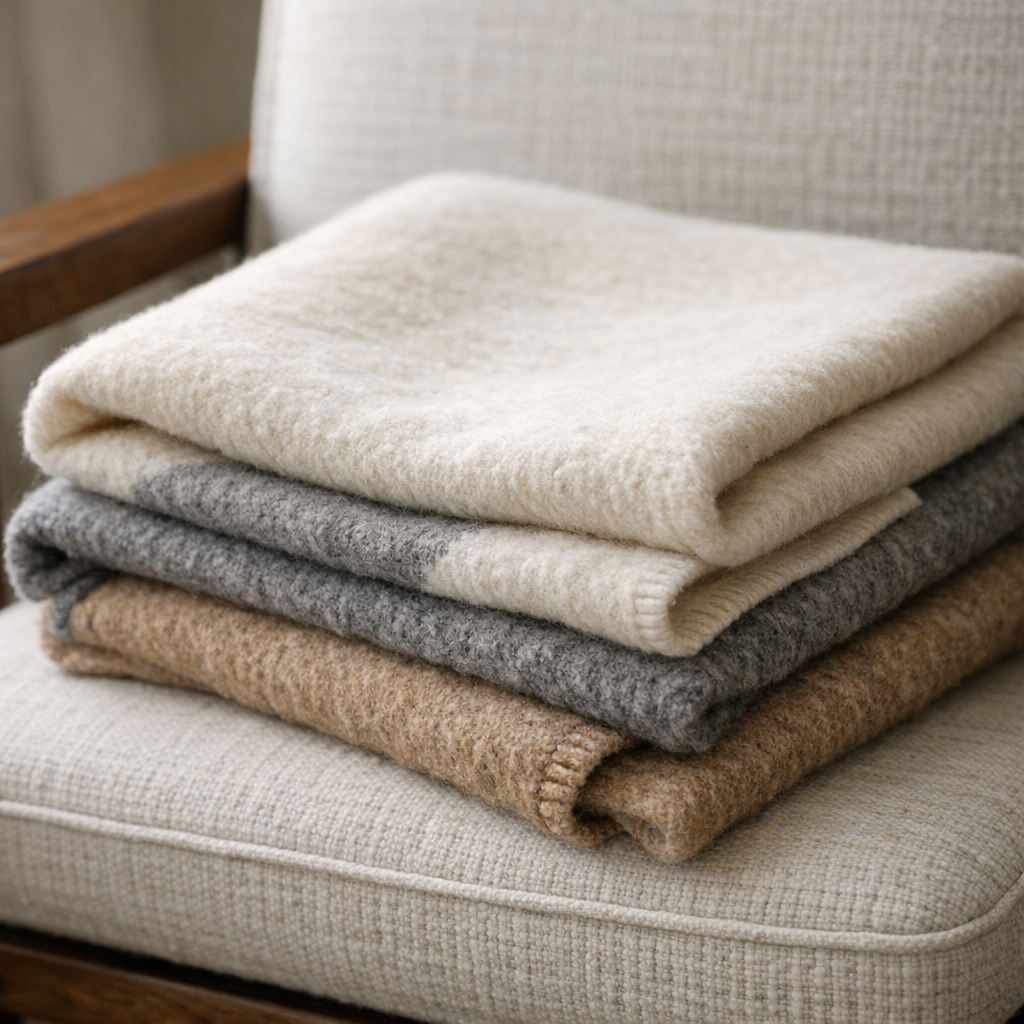 Плед и кружка у окна в спокойном свете