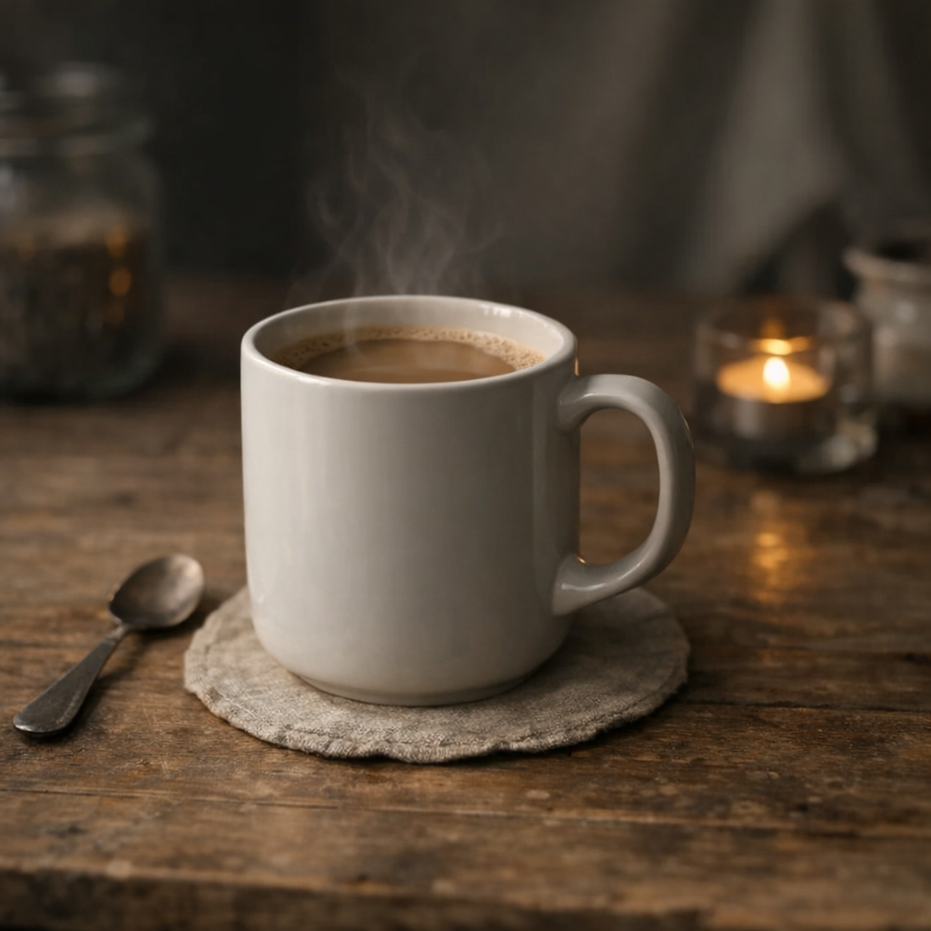 Чашка кофе в мягком вечернем свете