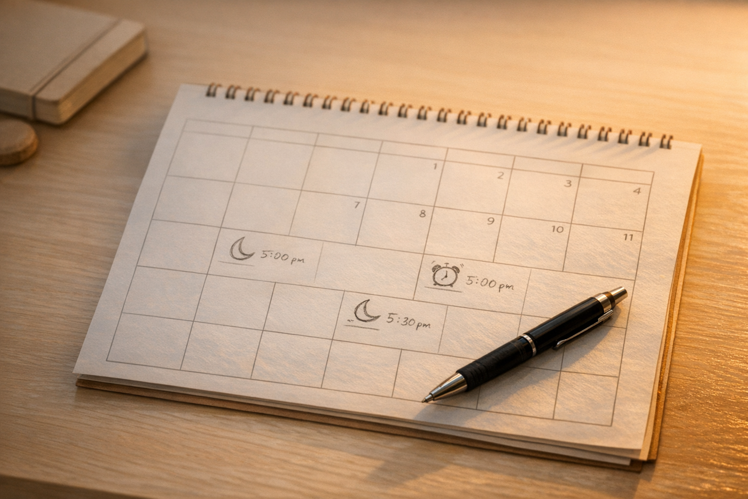 Календарь с колеблющимся временем сна