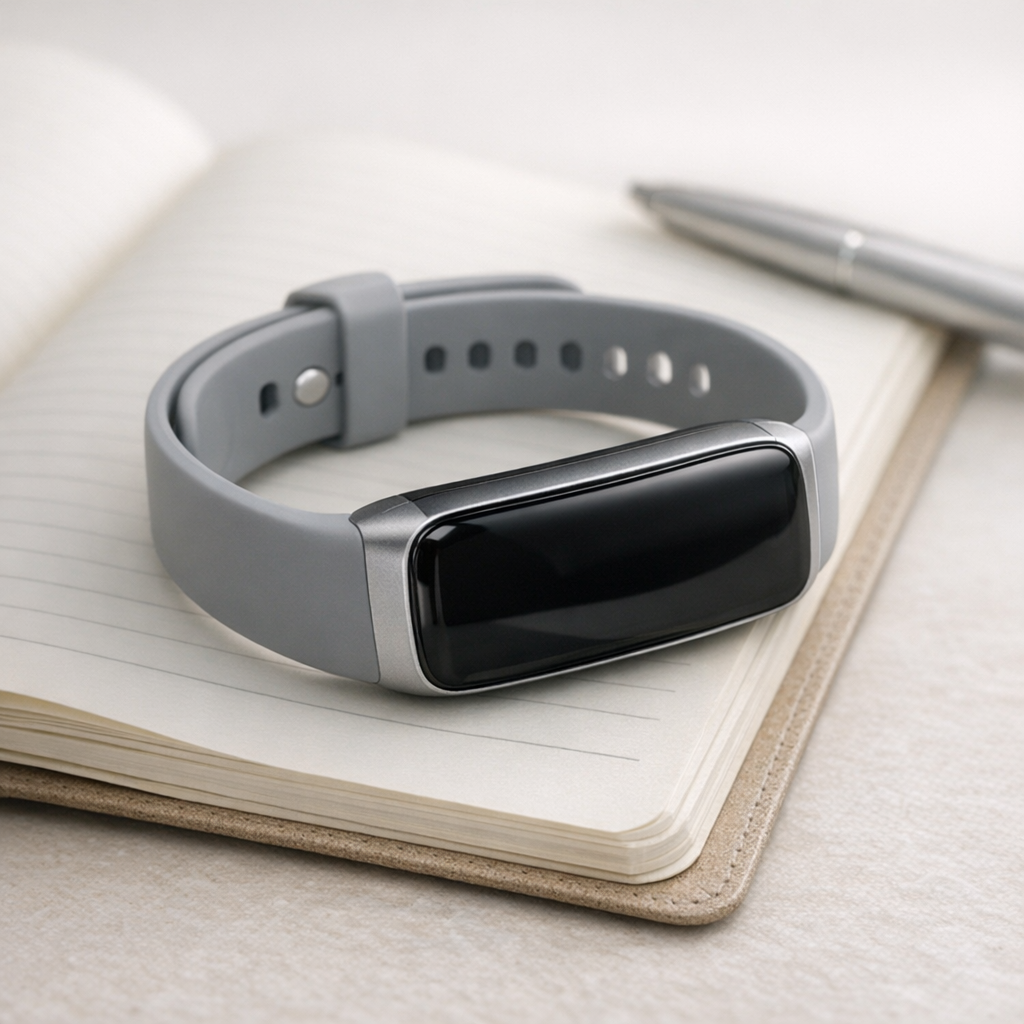 Два разных трекера на столе, нейтральный свет